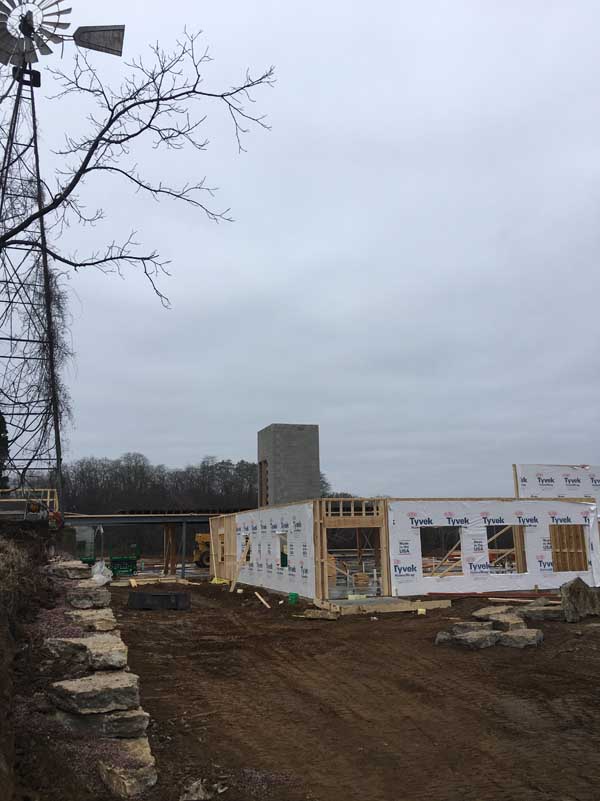 Construction image of Vennebu Hill Wisconsin Wedding Venue to be completed Late Spring 2018