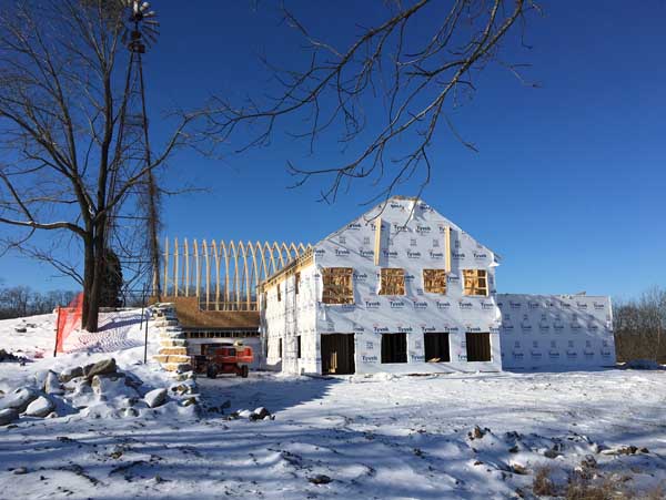 Winter Construction of Vennebu Hill Wedding & Event Venue