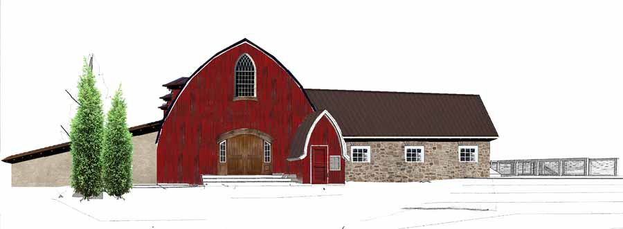 Vennebu Hill weddings and event barn in Wisconsin Dells - restoration plans for the South front