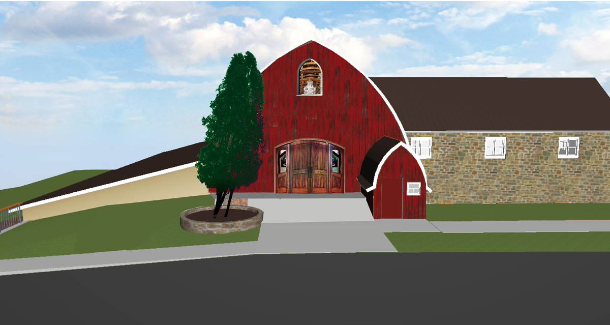 Vennebu Hill weddings and event barn in Wisconsin Dells - restoration plans for the South main front doors